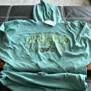 Exist establish 1995. 80th anniversary Sturgis long sleeve hooded Tee​